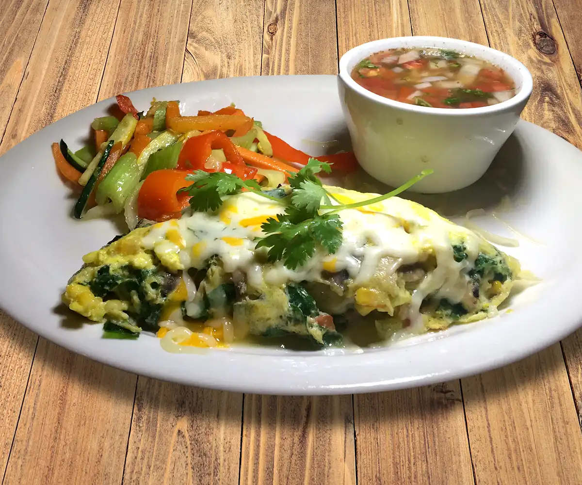 Vegetarian Omelette Mexican Breakfast
